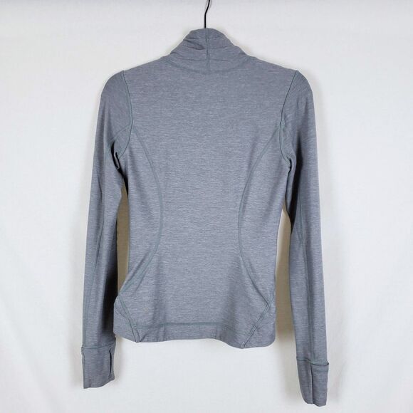 Lululemon Precision Jacket Asymmetric Womens 6 Gray Thumbholes Running - Picture 6 of 11